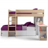 Julian Bowen Furniture Eclipse Oak and White Bunk Bed with Drawers