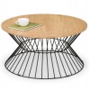 Julian Bowen Metal Furniture Jersey Round Wire Coffee Table with Oak Top