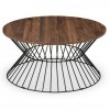 Julian Bowen Metal Furniture Jersey Round Wire Coffee Table with Walnut Top
