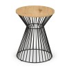 Julian Bowen Metal Furniture Jersey Round Wire Lamp Table with Oak Top