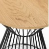 Julian Bowen Metal Furniture Jersey Round Wire Lamp Table with Oak Top