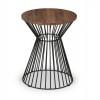 Julian Bowen Metal Furniture Jersey Round Wire Lamp Table with Walnut Top