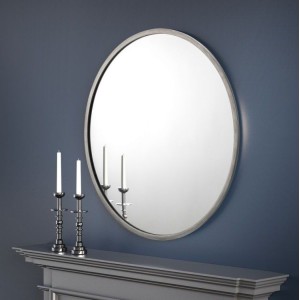Julian Bowen Furniture Octave Pewter Round Wall Mirror