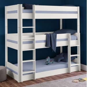 Julian Bowen Painted Furniture Trio Grey Triple Single 3ft Bunk Bed