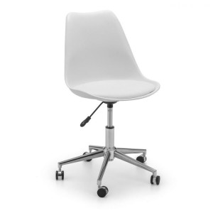 Julian Bowen Furniture Erika White and Chrome PU Leather Office Chair