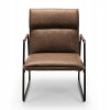 Julian Bowen Furniture Gramercy Brown Faux Leather Accent Chair