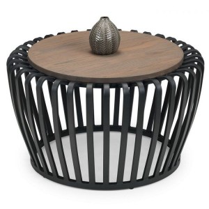 Julian Bowen Metal Furniture Washington Black Round Coffee Table