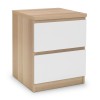 Julian Bowen Furniture Jupiter White and Oak 2 Drawer Bedside