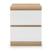 Julian Bowen Furniture Jupiter White and Oak 2 Drawer Bedside