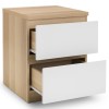 Julian Bowen Furniture Jupiter White and Oak 2 Drawer Bedside