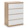 Julian Bowen Furniture Jupiter White and Oak 4 Drawer Chest