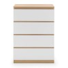 Julian Bowen Furniture Jupiter White and Oak 4 Drawer Chest