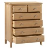 Julian Bowen Oak Furniture Cotswold 2 Over 4 Drawer Chest