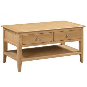 Julian Bowen Oak Furniture Cotswold 2 Drawer Coffee Table Julian Bowen Oak Furniture Cotswold 2 Drawer Coffee Table