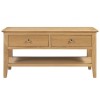 Julian Bowen Oak Furniture Cotswold 2 Drawer Coffee Table