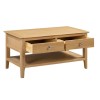 Julian Bowen Oak Furniture Cotswold 2 Drawer Coffee Table