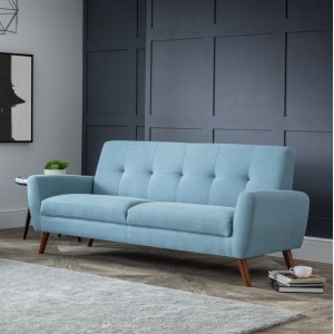 Julian Bowen Furniture Monza Blue Linen 3 Seater Sofa Julian Bowen Furniture Monza Blue Linen 3 Seater Sofa