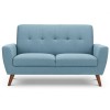 Julian Bowen Furniture Monza Blue Linen 2 Seater Sofa