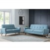 Julian Bowen Furniture Monza Blue Linen 3 Seater Sofa
