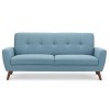 Julian Bowen Furniture Monza Blue Linen 3 Seater Sofa