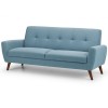 Julian Bowen Furniture Monza Blue Linen 3 Seater Sofa