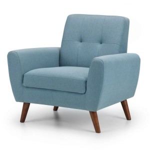 Julian Bowen Furniture Monza Blue Linen Armchair Julian Bowen Furniture Monza Blue Linen Armchair