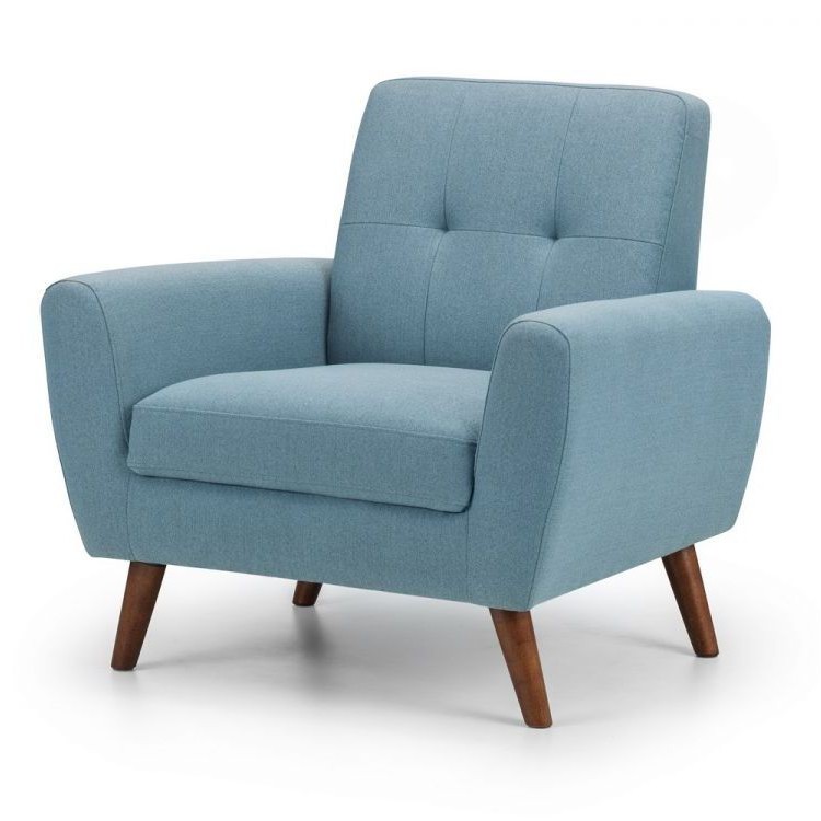 Julian Bowen Furniture Monza Blue Linen Armchair