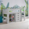 Julian Bowen Furniture Pluto Dove Grey Single 3ft Midsleeper Bed with Shelves