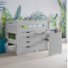 Julian Bowen Furniture Pluto Dove Grey Single 3ft Midsleeper Bed with Shelves