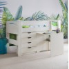 Julian Bowen Furniture Pluto Stone White Painted 3ft Midsleeper Bed with Shelves