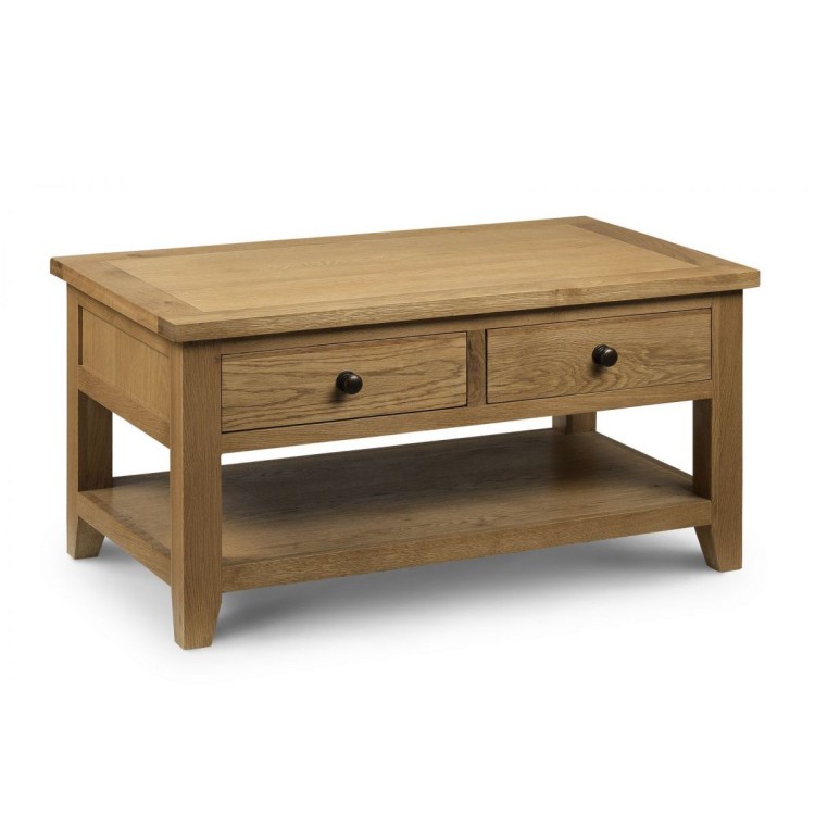 Julian Bowen Oak Furniture Astoria 2 Drawer Coffee Table