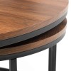 Julian Bowen Bellini Black and Walnut Round 2 Nesting Coffee Table