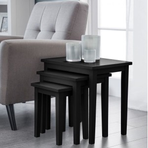 Julian Bowen Furniture Cleo Black PaintedNest of Tables Julian Bowen Furniture Cleo Black PaintedNest of Tables