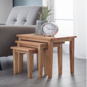 Julian Bowen Furniture Cleo Oak Nest of Tables