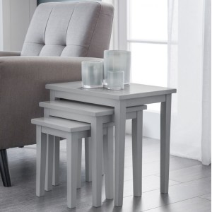 Julian Bowen Furniture Cleo Painted Lunar Grey Nest of Tables Julian Bowen Furniture Cleo Painted Lunar Grey Nest of Tables