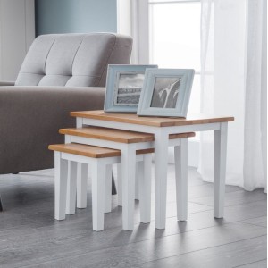 Julian Bowen Furniture Cleo Painted Oak and White Nest of Tables Julian Bowen Furniture Cleo Painted Oak and White Nest of Tables