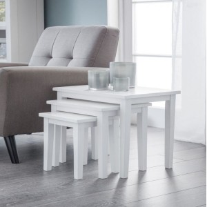 Julian Bowen Furniture Cleo Painted White Nest of Tables Julian Bowen Furniture Cleo Painted White Nest of Tables