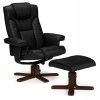 Julian Bowen Furniture Malmo Black Faux Leather Recliner and Footstool Set<