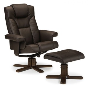 Julian Bowen Furniture Malmo Brown Faux Leather Recliner and Footstool Set Julian Bowen Furniture Malmo Brown Faux Leather Recliner and Footstool Set