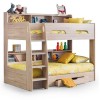 Julian Bowen Furniture Orion Sonoma Oak Painted Bunk Bed with Drawer and Shelves