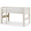 Julian Bowen Furniture Pluto Stone White Painted 3ft Midsleeper Bed with Shelves