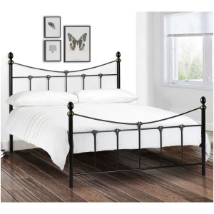 Julian Bowen Furniture Rebecca Satin Black and Antique Gold 4ft6 Double Bed Julian Bowen Furniture Rebecca Satin Black and Antique Gold 4ft6 Double Bed