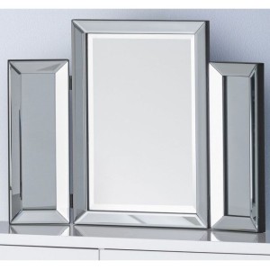 Julian Bowen Furniture Soprano Silver Folding Dressing Table Mirror Julian Bowen Furniture Soprano Silver Folding Dressing Table Mirror