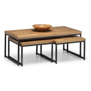Julian Bowen Oak Furniture Brooklyn Nesting Coffee Tables Julian Bowen Oak Furniture Brooklyn Nesting Coffee Tables