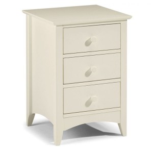 Julian Bowen Painted Furniture Cameo White 3 Drawer Bedside Julian Bowen Painted Furniture Cameo White 3 Drawer Bedside