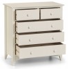 Julian Bowen Painted Furniture Cameo White 3 Over 2 Drawer Chest
