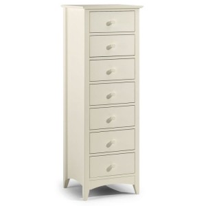 Julian Bowen Painted Furniture Cameo White 7 Drawer Narrow Chest Julian Bowen Painted Furniture Cameo White 7 Drawer Narrow Chest