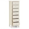 Julian Bowen Painted Furniture Cameo White 7 Drawer Narrow Chest