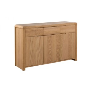 Julian Bowen Oak Furniture Curve 3 Drawer 3 Door Sideboard Julian Bowen Oak Furniture Curve 3 Drawer 3 Door Sideboard