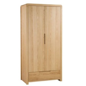 Julian Bowen Oak Furniture Curve 2 Door 1 Drawer Wardrobe Julian Bowen Oak Furniture Curve 2 Door 1 Drawer Wardrobe